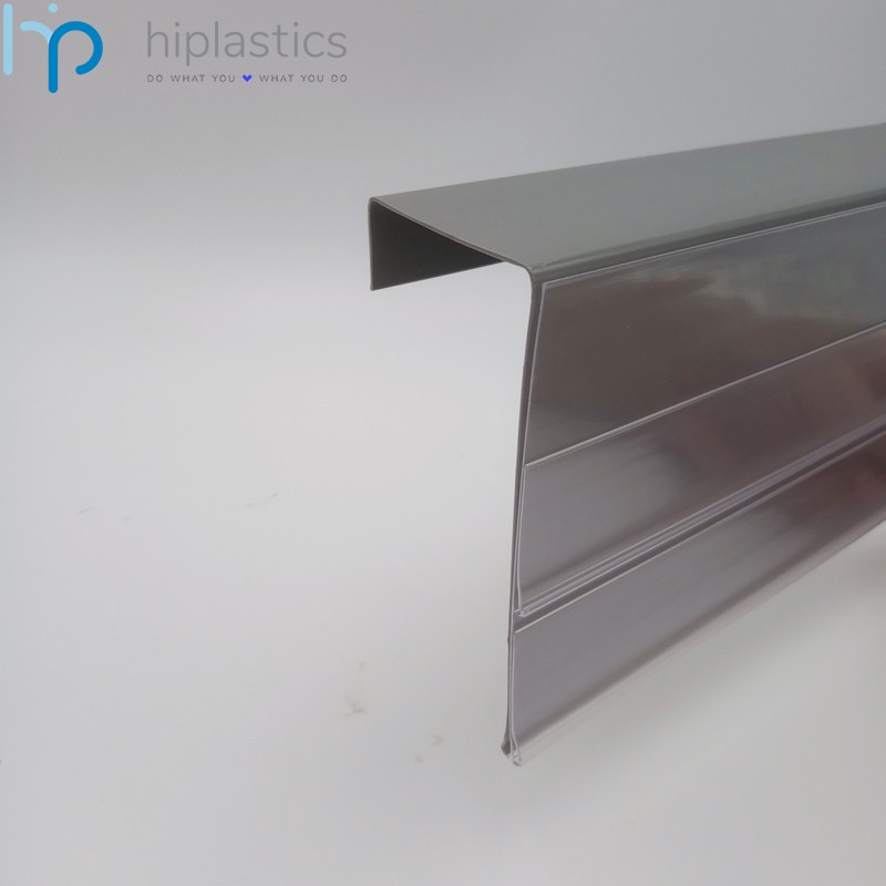 Hiplastics 100644881 Clear Plastic Triple Funtions Shelf Data Pricing Label Holder for Retailing
