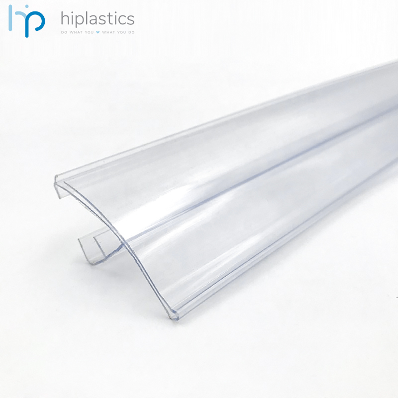 Hiplastics NTW39 Clear Shelf Strip Product Display Label Holder for Supermarket