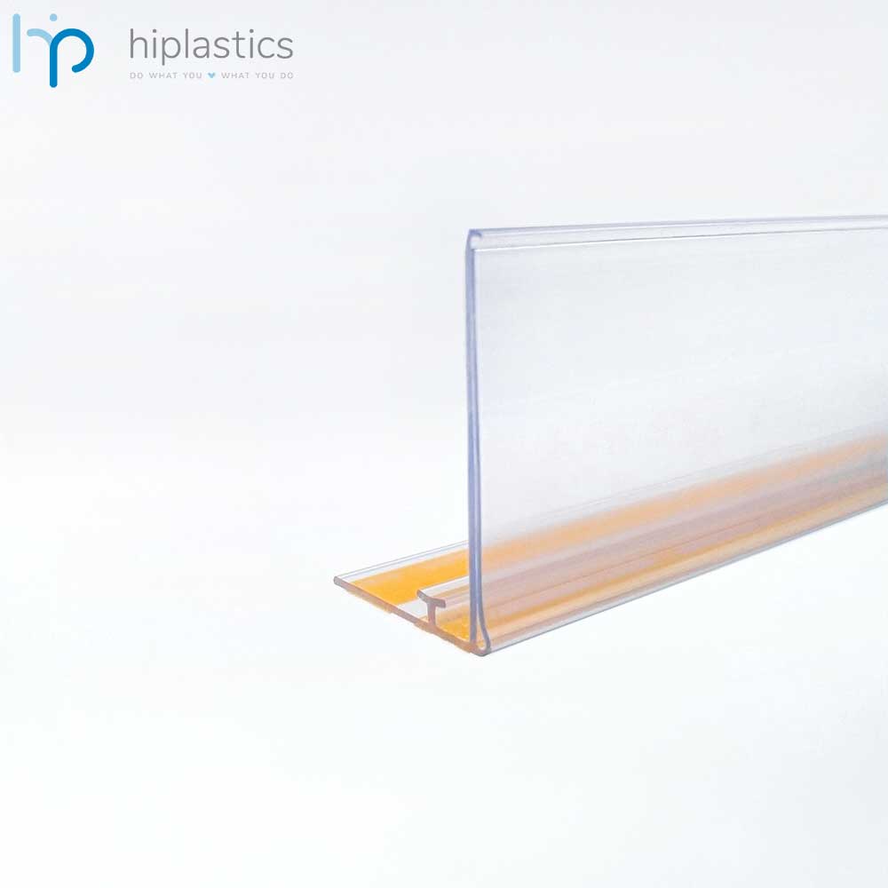 Hiplastics OFRK40-DBR39 Adhesive PVC Pricing Label Holder for Retailing