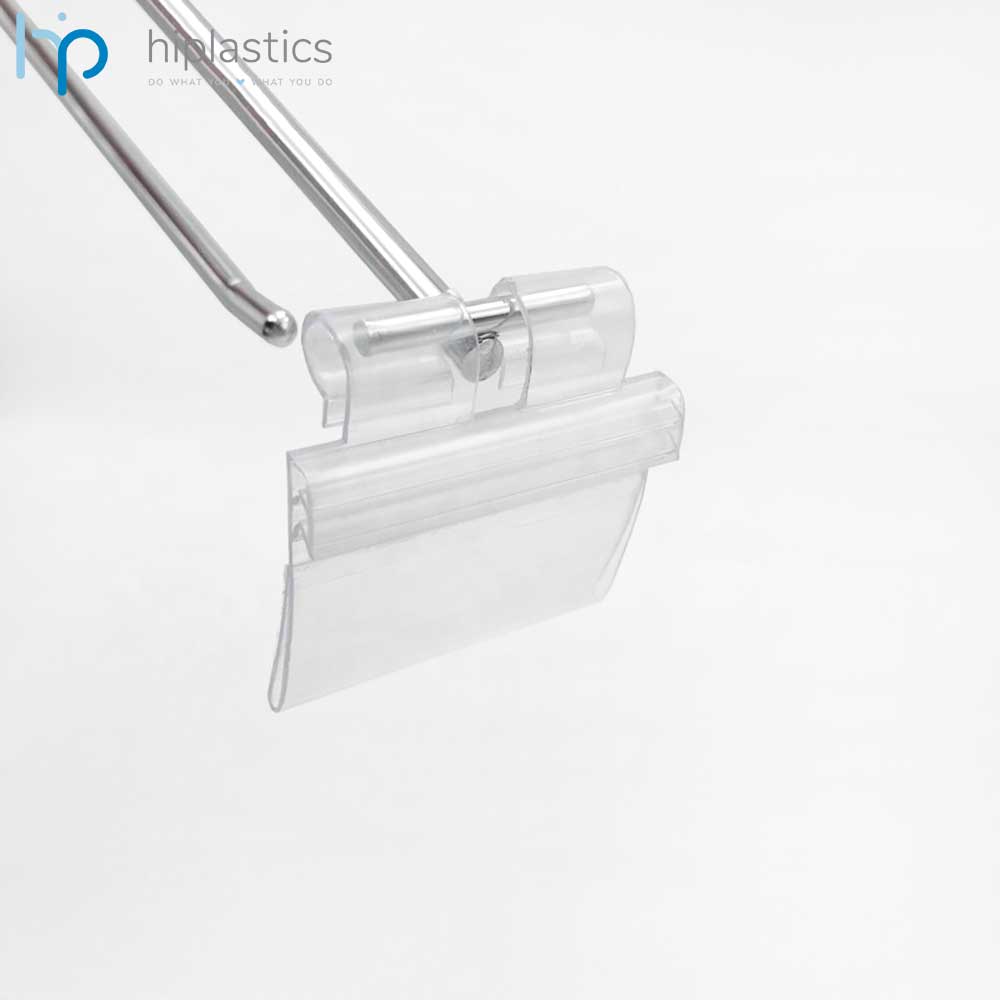 Hiplastics VHG23 Customizable PVC Supermarket Shelf Price Label Holders for Hooks and Wires